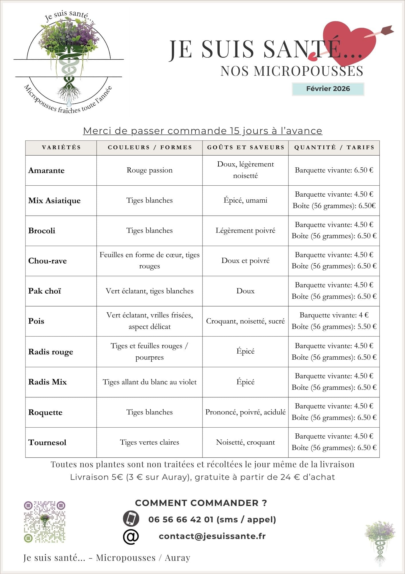 Carte variete micropousses